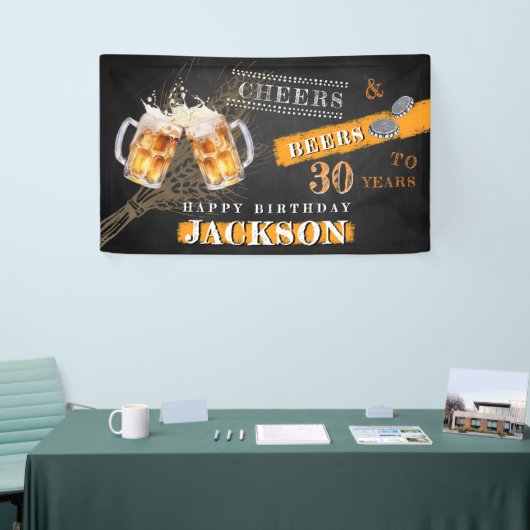 Rustiek schoolbord Cheers & Beers ELKE LEEFTIJD Ve Spandoek (Beurs)