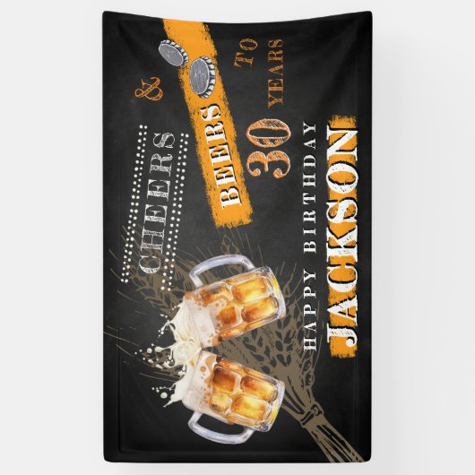 Rustiek schoolbord Cheers & Beers ELKE LEEFTIJD Ve Spandoek (Verticaal)