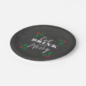 Rustiek schoolbord Eet Drink en wees vrolijk kerst Papieren Bordje (Gekanteld)