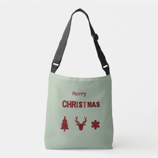 Rustiek Schots kerstscript Crossbody Tas (Voorkant)
