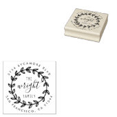 rustiek schrift | Hand getrokken krans retouradres Rubberstempel (Gestempeld)