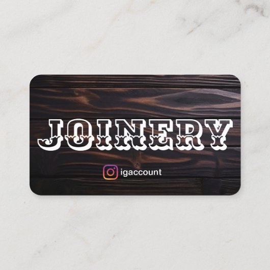 Rustiek schrijnwerk visitekaartje (Achterkant)