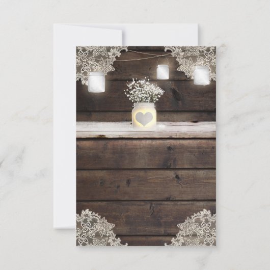 Rustiek Schuur hout, Kant & Mason Jars Tafelnummer (Achterkant)