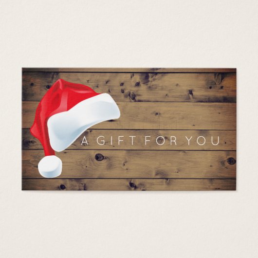 Rustiek schuurhout | Santa Gift Kaart Certificaat (Voorkant)