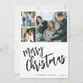 Rustiek script 6 fotocollage Vrolijk kerstfeest Feestdagenkaart (Voorkant)