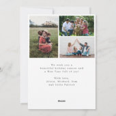 Rustiek script 6 fotocollage Vrolijk kerstfeest Feestdagenkaart (Achterkant)