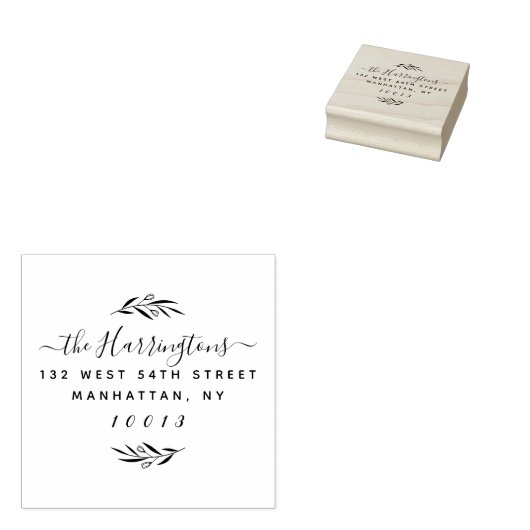 Rustiek Script Aangepaste familienaam Retouradres Rubberstempel (Gestempeld)