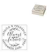 Rustiek script "Always & Forever" trouwdatum Rubberstempel (Gestempeld)