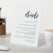 Rustiek Script Bruiloft Bar Menu Drink Menu Reclamebord Met Voetstuk (Insitu)