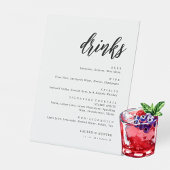 Rustiek Script Bruiloft Bar Menu Drink Menu Reclamebord Met Voetstuk