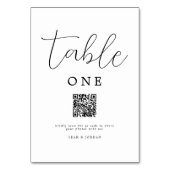 Rustiek Script Bruiloft QR Code Kaart (Voorkant)