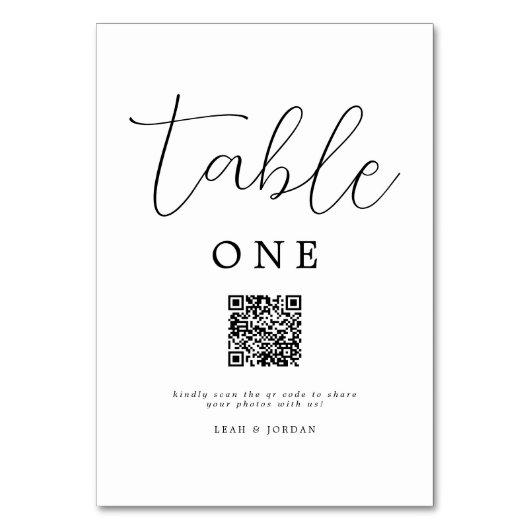 Rustiek Script Bruiloft QR Code Kaart (Voorkant)