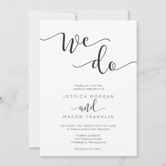 Rustiek Script bruiloft uitnodiging (Voorkant)