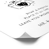 Rustiek Script Camera Foto Gastenboek Trouwbord Poster (Hoek)