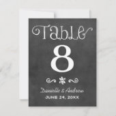 Rustiek Script Chalkboard Bruiloft Tafelnummer (Voorkant)