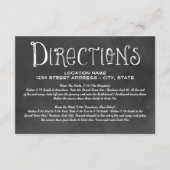 Rustiek Script Chalkboard Wedding Routebeschrijvin Informatiekaartje (Voorkant)