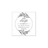 Rustiek Script & Cute Wreath Familie Retouradres Rubberstempel (Afrduk)