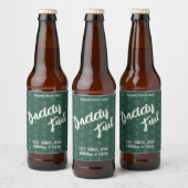 Rustiek script "Daddy Fuel" groen patroon hop Bier Etiket (Flessen)