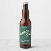 Rustiek script "Daddy Fuel" groen patroon hop Bier Etiket (Voorkant)