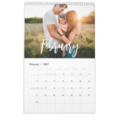 rustiek script familie foto kalender (Feb 2027)