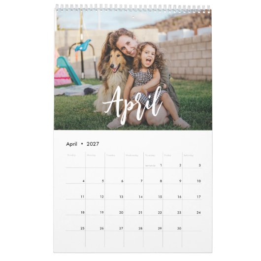 rustiek script familie foto kalender (Apr 2027)