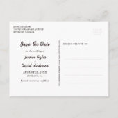 Rustiek Script Foto Bruiloft Save The Date Briefka Aankondigingskaart (Achterkant)