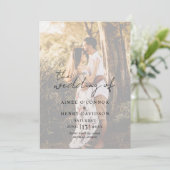 Rustiek Script Foto Modern Wedding Programma Programmakaart (Staand voorkant)