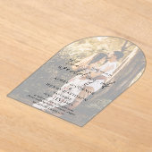 Rustiek Script Foto Moderne bruiloft Acryl Uitnodigingen (Laagn)