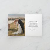 Rustiek Script Foto Moderne bruiloft Bedankkaart (Binnen)