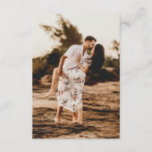 Rustiek Script Foto Moderne bruiloft Informatiekaartje (Achterkant)