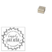 Rustiek script gelukkig ooit na retour adres rubberstempel (Gestempeld)