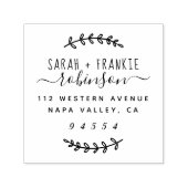 Rustiek script getrouwd paar retour adres  zelfinktende stempel (Design)