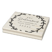 Rustiek Script & Hand-getrokken krans retour adres Rubberstempel (Stempel)