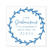 Rustiek Script & Hand-getrokken krans retour adres Zelfinktende Stempel (Design)