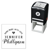 Rustiek script "Hand-made with love" handtekening Zelfinktende Stempel (In situ)