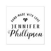 Rustiek script "Hand-made with love" handtekening Zelfinktende Stempel (Design)