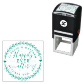 Rustiek script "Happily Ever After" trouwdatum Zelfinktende Stempel (In situ)