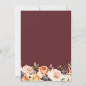 Rustiek script herfst bloemenbruiloft kaart (Achterkant)