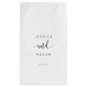 Rustiek Script Hotel Bruiloft Gift Bag Klein Cadeauzakje (Achterkant)