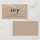 Rustiek Script, kraft, string verlichting, bruilof Informatiekaartje (Voorkant / Achterkant)