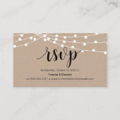 Rustiek Script, kraft, string verlichting, bruilof Informatiekaartje (Voorkant)