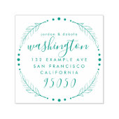 Rustiek Script krans bruiloft paar retour adres Zelfinktende Stempel (Design)