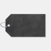 Rustiek script krijtbord bruiloft dank u zwart cadeaulabel (Achterkant Horizontaal)