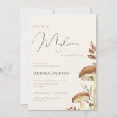 Rustiek Script Little Mushroom Forest Baby shower Kaart (Voorkant)