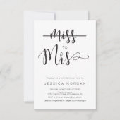 Rustiek script Miss to Mrs Vrijgezellenfeest Invit Kaart (Voorkant)