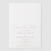 Rustiek Script Modern Wedding Save the Date Vellum Uitnodigingen (Voorkant)