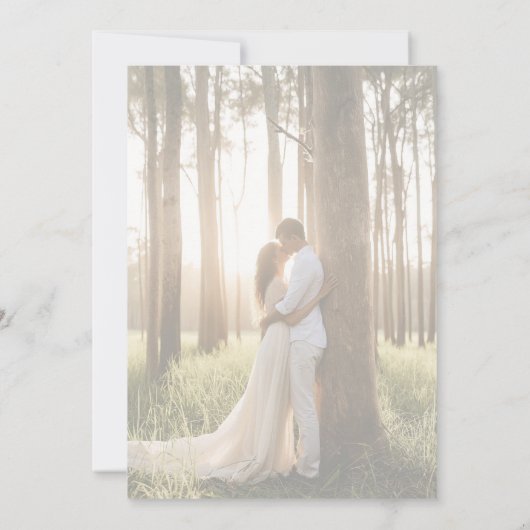 Rustiek Script Overlay Foto Budget Bruiloft Kaart (Achterkant)