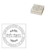 Rustiek Script Rond Getrouwd Paar Retouradres Rubberstempel (Gestempeld)