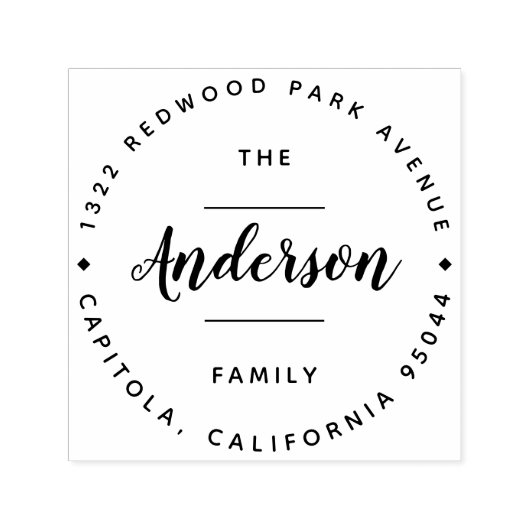 Rustiek script Ronde familienaam Retouradres Zelfinktende Stempel (Design)