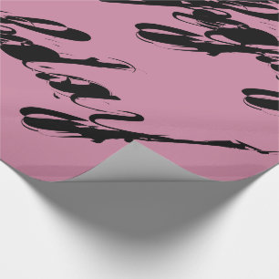 Rustiek script roze Happy birthday wrap Cadeaupapier